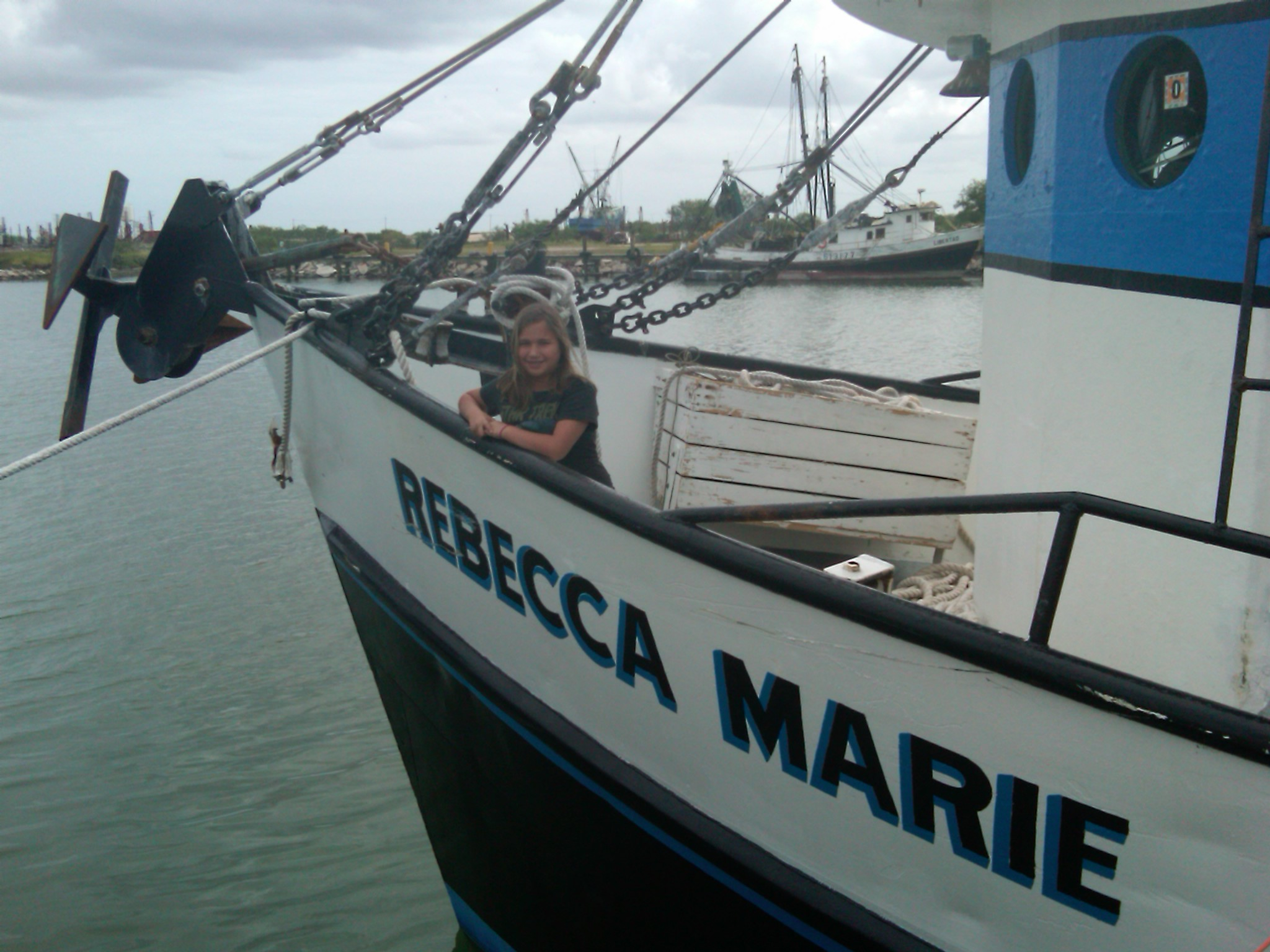 A child aboard REBECCA MARIE at the Port Isabel docks